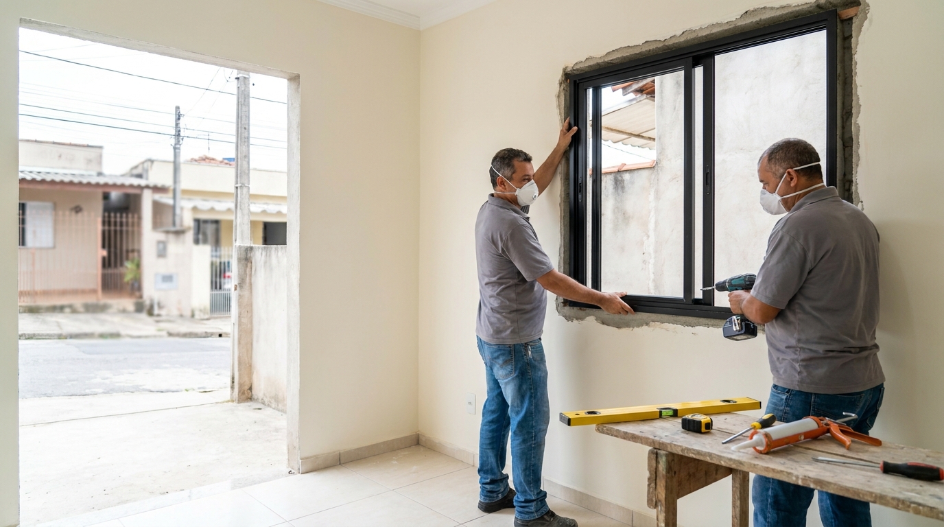 Esquadria de alumínio preta em Araraquara-SP